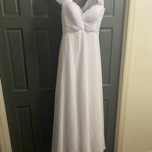 Size 16 wedding dress, off shoulder, long train